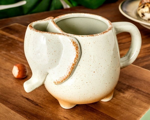 Ceramiczny kubek słonik szary 500 ml