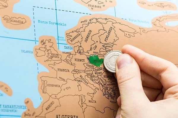 Mapa świata zdrapka - polska wersja