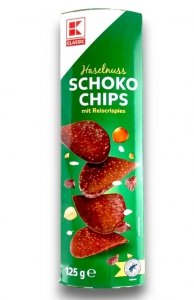 Chipsy Czekoladowe z Chrupiącym Ryżem Mleczna Czekolada Orzechy Laskowe 125g