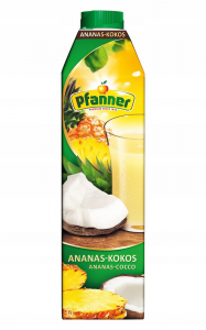 Pfanner Sok Kokos Ananas 20% owoców 1L Niemcy