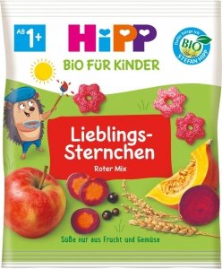 Hipp Bio Chrupiące Gwiazdki Zbożowe Czerwone Owoce 1r 30g