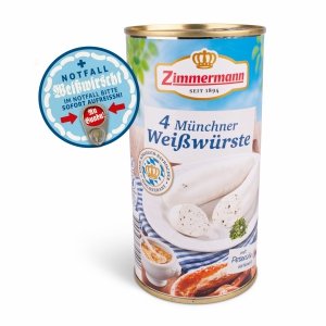 Zimmermann Bawarska Kultowa Biała Kiełbasa Parówki z Wody 530g