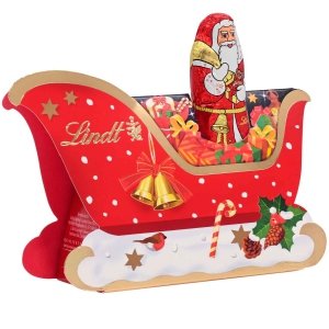 Lindt Mikołaj w Saniach 60g Mleczna Czekolada z Kulkami Niemcy