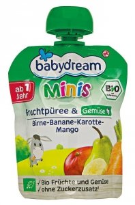 BabyDream Bio Mus Gruszka Banan Marchew Mango 1r 90g