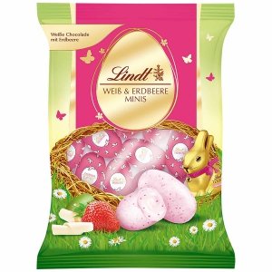Lindt Wielkanocne Mini Jajeczka Biała Czekolada Truskawkowe 100g