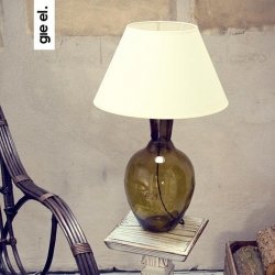 Lampka Stołowa szklana oliwkowa LGH0072 Gie El