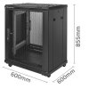 Qoltec Szafa RACK 19 | 15U | 600 x 600 x 855 | stalowa obudowa