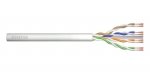 Kabel teleinformatyczny patchcordowy DIGITUS kat.6, U/UTP, linka, AWG 26/7, LSOH, 100m, szary, karton