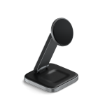 Satechi 2-in-1 Foldable Charging Stand - składana ładowarka bezprzewodowa Qi2 do dwóch urządzeń (space gray)