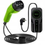 Qoltec Mobilna ładowarka do samochodu elektrycznego EV z regulacją 2w1  Typ2 | Schuko | 3.5kW | 230V | LCD | Przenośna | Wallbox