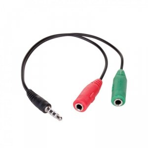 Kabel audio Akyga AK-AV-08 mini Jack (M)/2xmini Jack (F) 0,15m