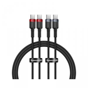 Kabel przewód USB-C PD 2.0 1m Baseus Cafule P10318306003-00 5A z obsługą szybkiego ładowania 100W - 2 sztuki