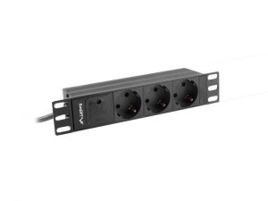 Listwa zasilająca Lanberg do szaf 10 1U 10A PDU 3x Schuko 2m czarna