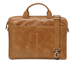 dbramante1928 Amalienborg - skórzana torba z paskiem na ramię oraz kieszenią na laptop 15 (tan)
