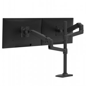 Ergotron LX Dual Stacking Arm - uchwyt biurkowy na dwa monitory z wysokim punktem montazowym (czarny)