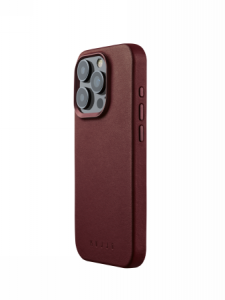 Mujjo Full Leather Case - etui skórzane do iPhone 15 Pro kompatybilne z MagSafe (burgundy)