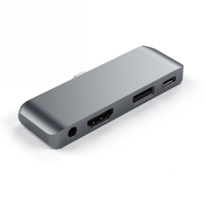 Satechi Aluminium Mobile Pro Hub - Hub do urządzeń mobilnych USB-C (USB-C 60W, 4K HDMI, USB-A 3.0, jack port) (space gray)