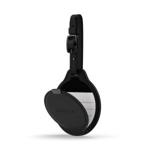 Satechi FindAll Luggage Tag - zawieszka do bagażu ze skóry wegańskiej z lokalizatorem kompatybilna z Apple Find My (black)