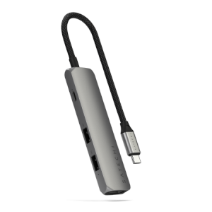 Satechi 4-in-1 USB-C Slim Multiport Adapter 4K - aluminiowy adapter do urządzeń mobilnych USB-C (USB-C, 4K HDMI, 2x USB-A) (spac