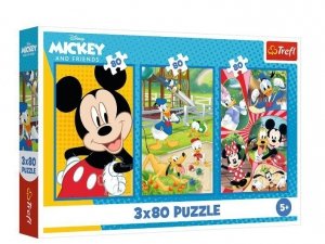 Trefl Puzzle 3x80 elementów Ekipa Myszki Miki