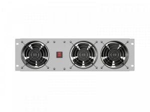 Lanberg Panel wentylacyjny pionowy 19 cali 3U do szaf rack, trzy wentylatory, 230V, szary