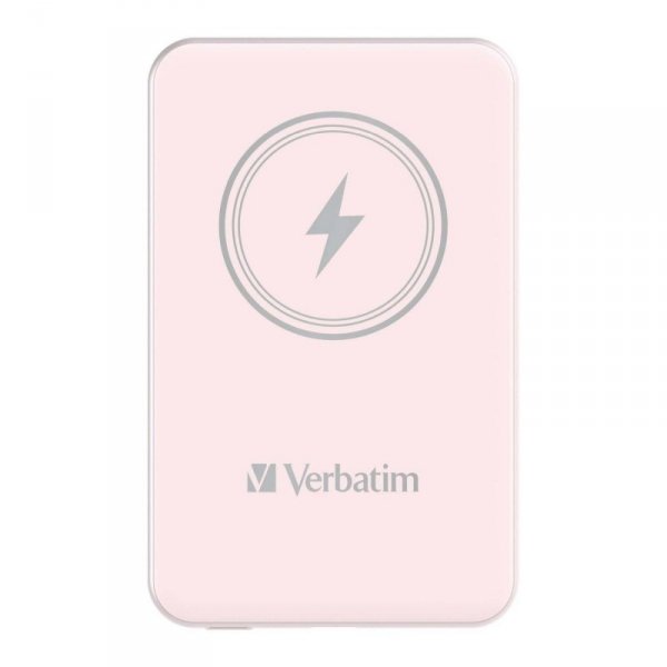 Powerbank Verbatim Charge &#039;n&#039; Go Magnetic Wireless 5000mAh USB-C PD 3.0 Pink