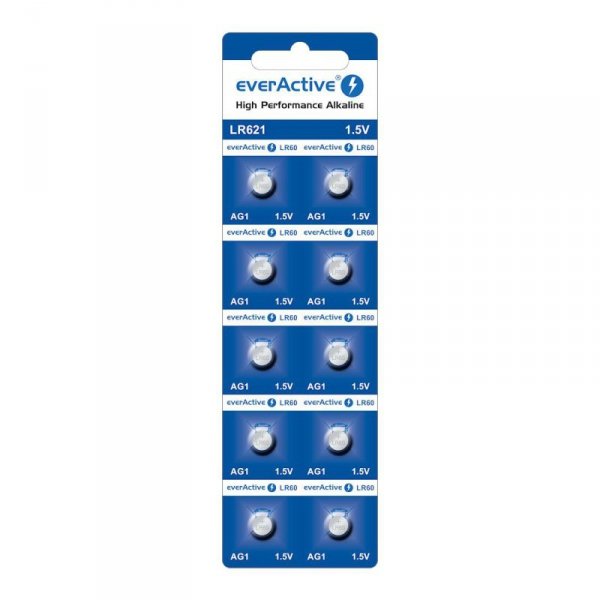 Bateria alkaliczna mini everActive AG1 G1 LR621 LR60 - blister 10 sztuk
