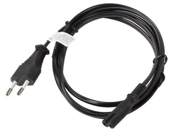 Kabel zasilający Lanberg CEE 7/16 -&gt;  IEC 320 C7 EURO (radiowy) 3m czarny
