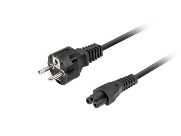 Kabel zasilający Lanberg  CEE 7/7-&gt;IEC 320 C5 1.8M VDE notebook (miki) 1,8m VDE prosty czarny