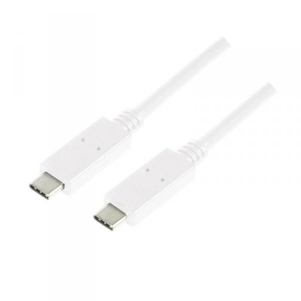 Kabel USB 3.2 Gen2x1 LogiLink CU0130  USB-C - USB-C, M/M, biały, 0,5m