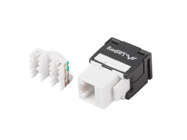 Moduł Keystone Lanberg gniazdo RJ45 -&gt; LSA beznarzędziowy UTP kat.6a 180° do puszki montażowej