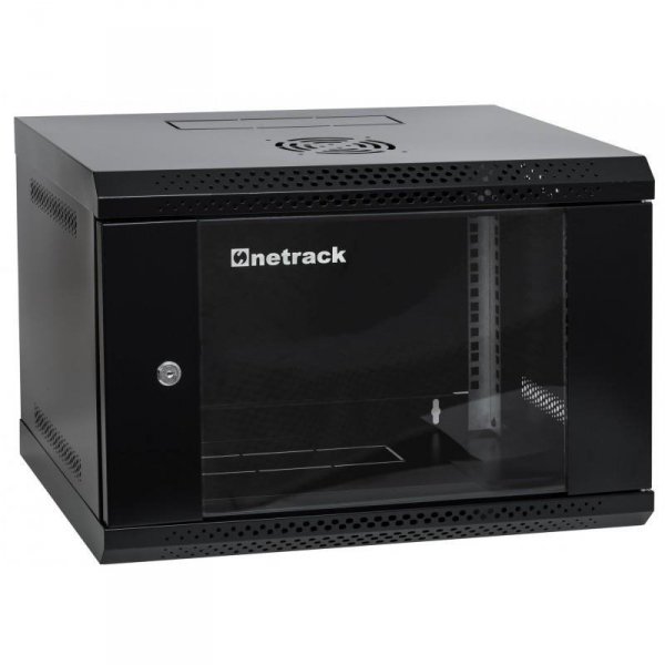 Szafa wisząca RACK 19&quot; 6U, 400mm, Netrack ECO-Line, czarna, drzwi przeszklone