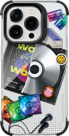 LAUT Pop Retro Music - obudowa ochronna do iPhone 15 Pro Max kompatybilna z MagSafe (retro music)