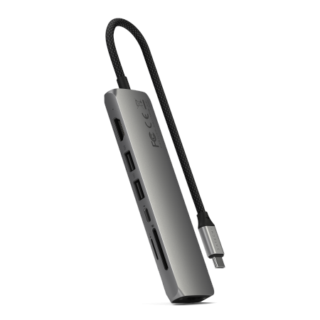 Satechi 7-in-1 USB-C Slim Multiport Adapter with Ethernet - adapter do urządzeń mobilnych (USB-C PD, 2x USB-A, HDMI 4K, Ethernet
