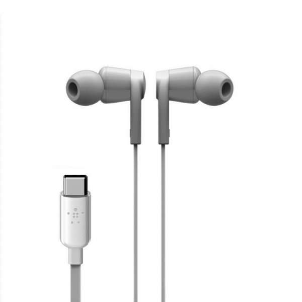 BELKIN SŁUCHAWKI PRZEWODOWE USB-C DOUSZNE BIAŁE