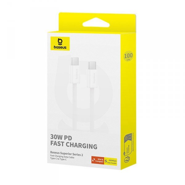 Kabel Baseus Superior Typ C-Typ C 30W 1m (biały)