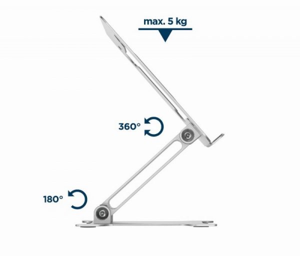 GEMBIRD SKŁADANA PODSTAWKA POD NOTEBOOKA 15,6&quot; SREBRNA