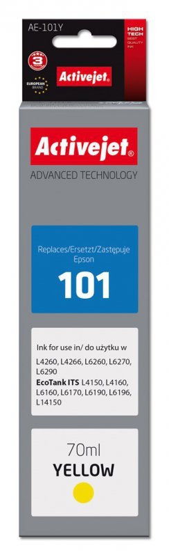 Activejet AE-101Y Tusz (zamiennik Epson 101; Supreme; 70 ml; żółty)