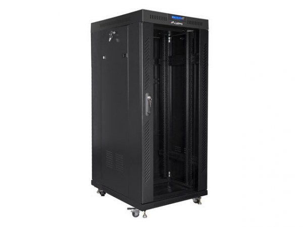 LANBERG SZAFA STOJĄCA RACK 19&quot; 27U 800X1000 DRZWI SZKLANE LCD CZARNA (FLAT PACK) FF01-8027-12BL