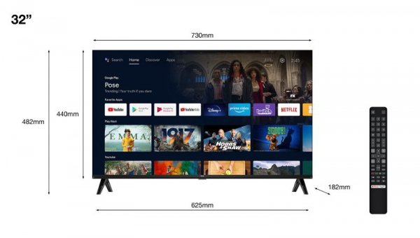 Telewizor TCL 32S5400A 32&quot; LED HD Ready Android TV Srebrny
