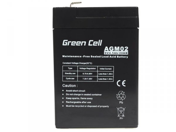GREEN CELL AKUMULATOR ŻELOWY AGM02 6V 4,5AH