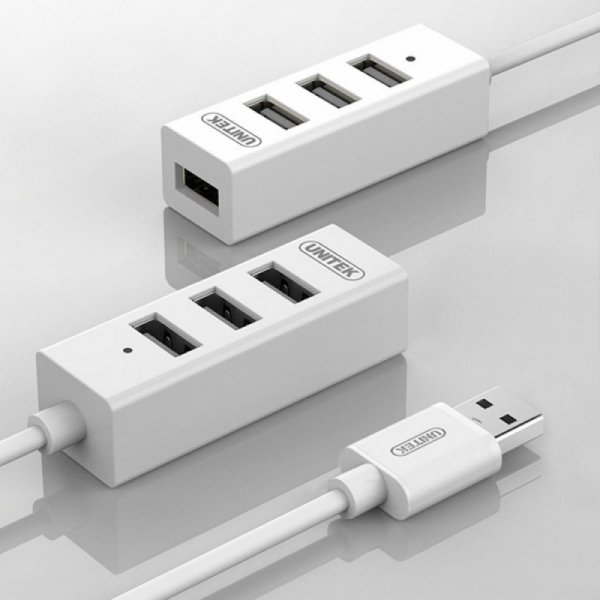 Unitek Hub 4x USB 2.0, Y-2146, 1x Lad.tel. biały