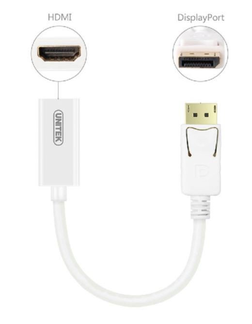 Unitek Adapter DisplayPort - HDMI 4K; Y-6332 BIAŁY