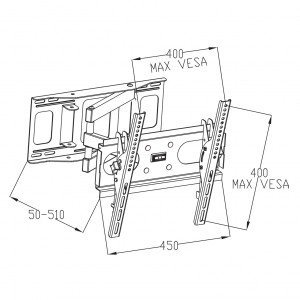 ART Uchwyt do TV LED/LCD 23-46&quot; 35KG AR-77