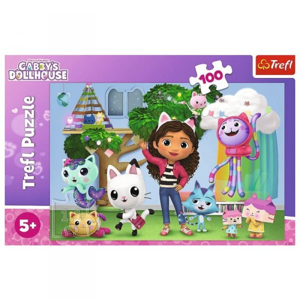Trefl Puzzle 100 elementów Koci Domek Gabi