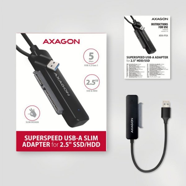 AXAGON ADSA-FP2A Adapter USB-A 5Gbps SATA 6G 2.5&quot; HDD/SSD FASTPort2