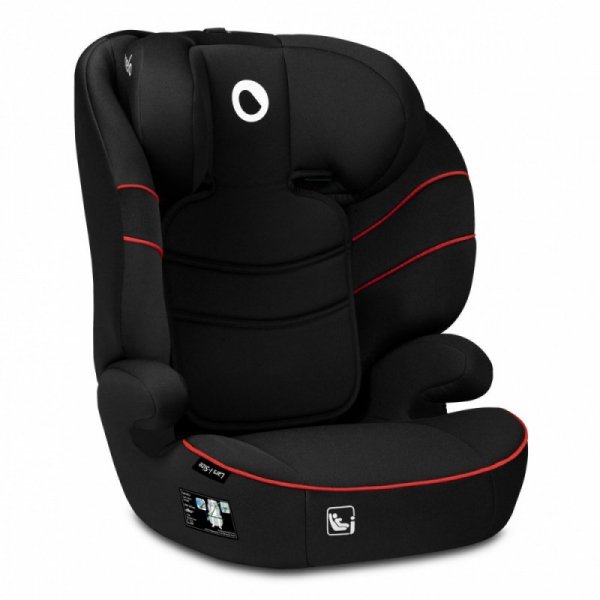 Lionelo Fotelik samochodowy Hugo I-Size Sporty Black Red 15-36 kg