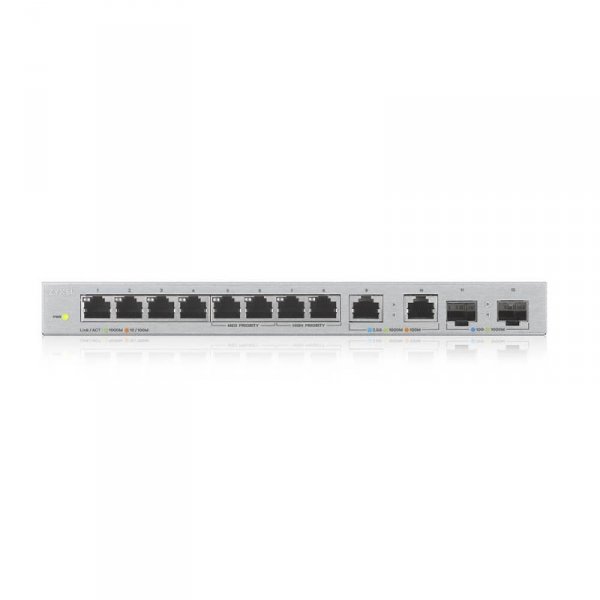 Zyxel Przełącznik 12-Port Gigabit Unmanaged Switch with 8-Port 1G +                        2-Port 2.5G + 2-Port SFP+ XGS1010-12-