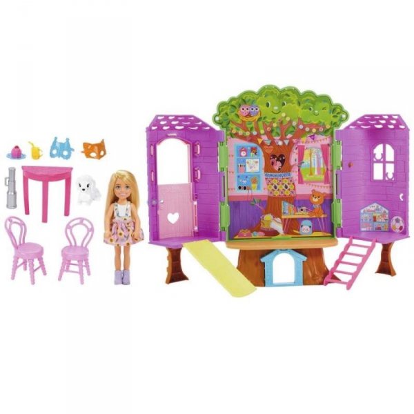 Mattel Lalka Barbie Chelsea Domek na drzewie + akcesoria
