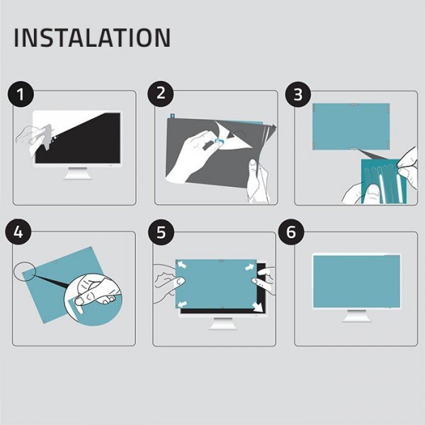 Qoltec Filtr światła niebieskiego 23.8 cala | 16:9 | Ochrona wzroku | Anti  Glare | Matowy | na monitor